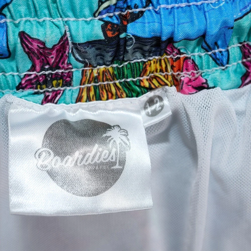 Boardies Apparel Kids Aqua Blue Sea Creature Liner Swim Trunks Size 1-2 Years
